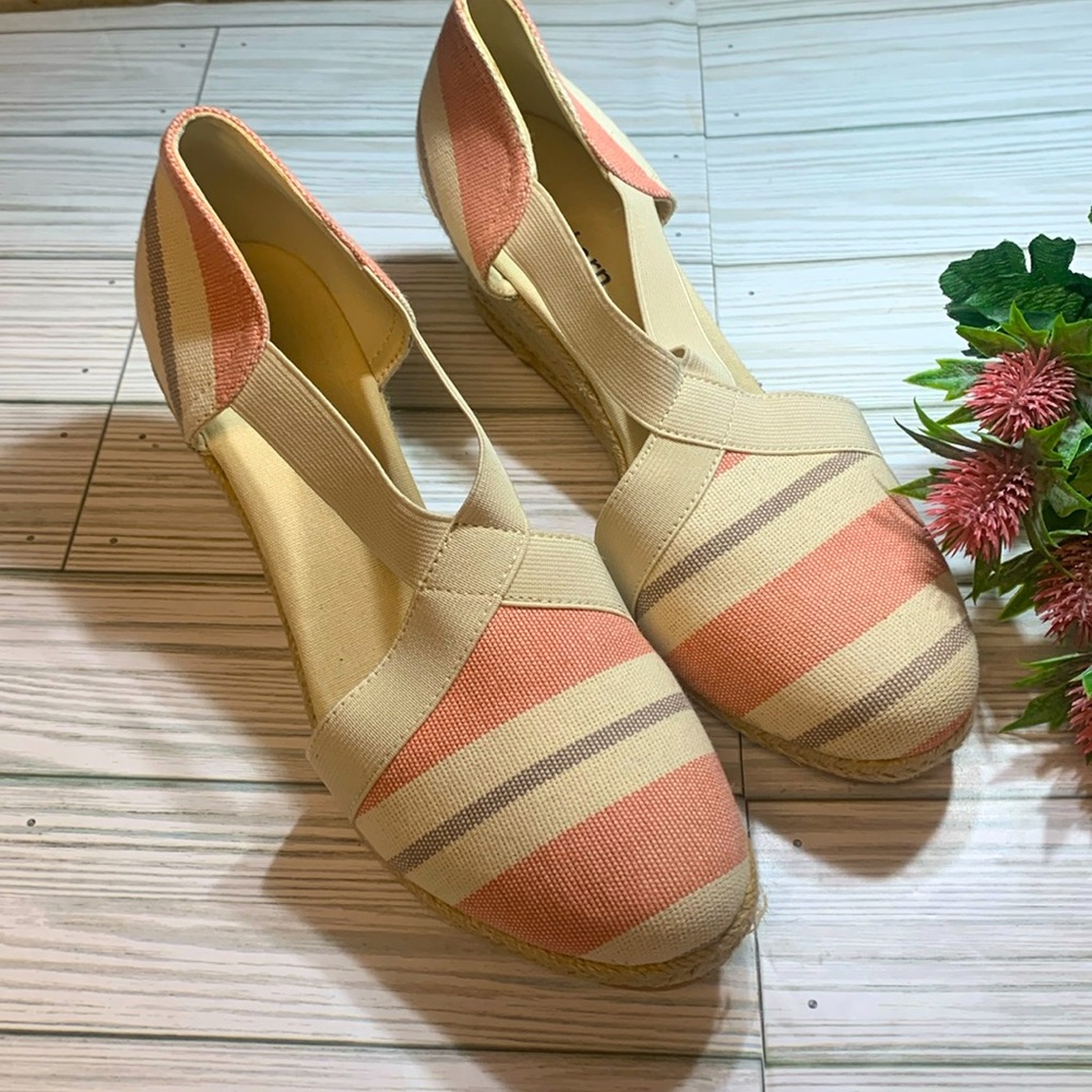 Dressbarn Espadrille Criss Cross Wedge Shoes Sandals Women’s Sz 8